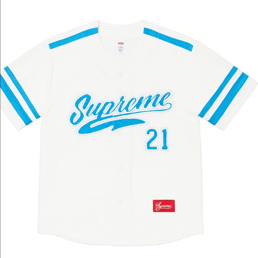 supreme velour baseball jersey